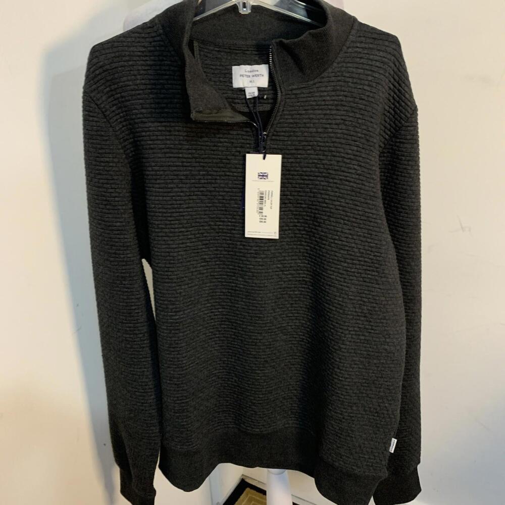 NWT Peter Werth Farnell grey marl quarter-zip XL